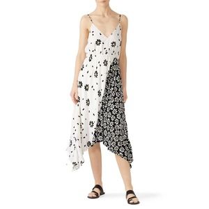 Fifteen Twenty Cami Dress Mixed Print White Black Floral Printed Crepe Size S